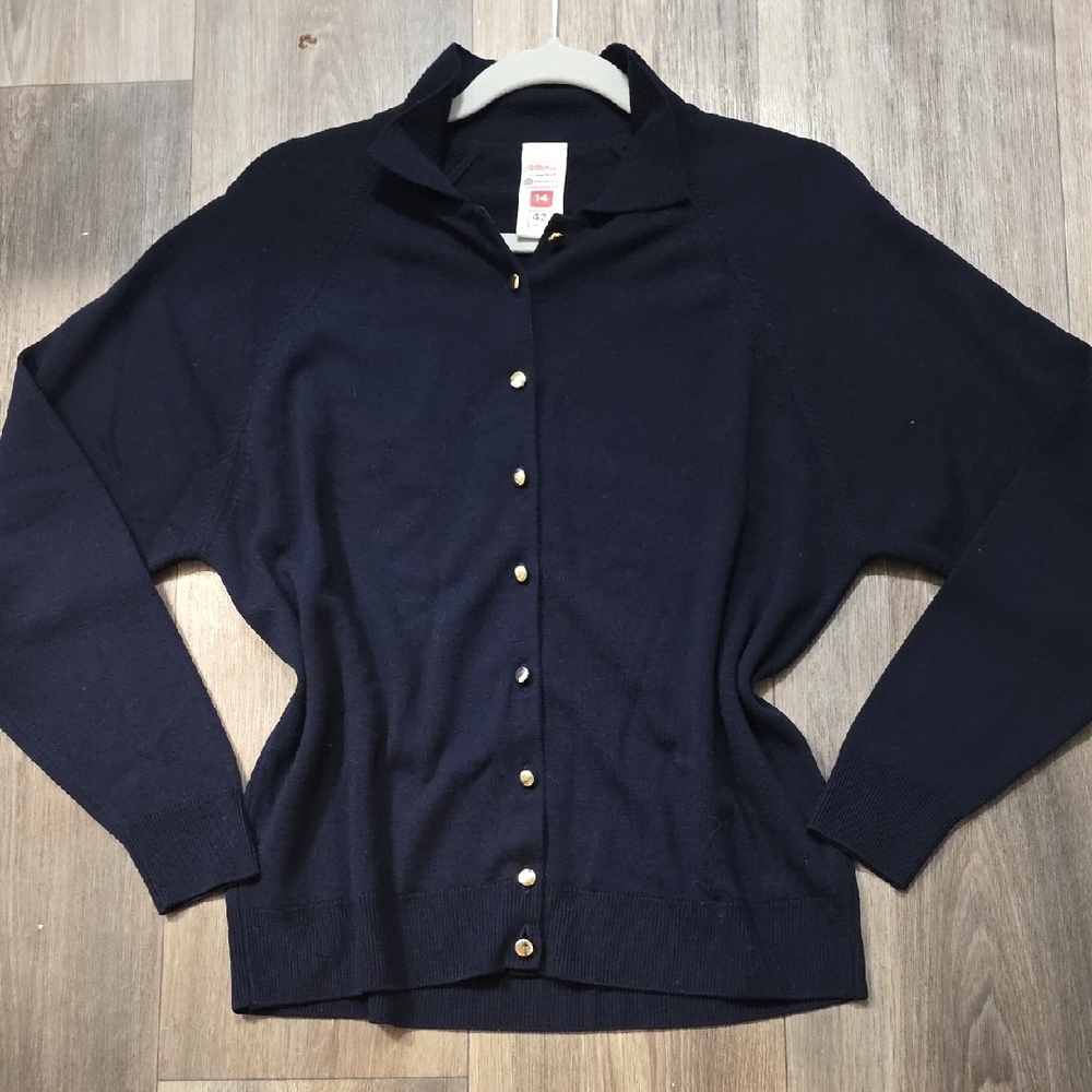 St. Michael. Classic Navy Women's Cardigan with Gold Buttons